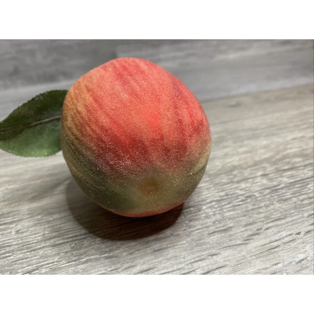 Vintage‎ Christborn Blown Glass Sugared Apple Christmas Ornament Germany w tag